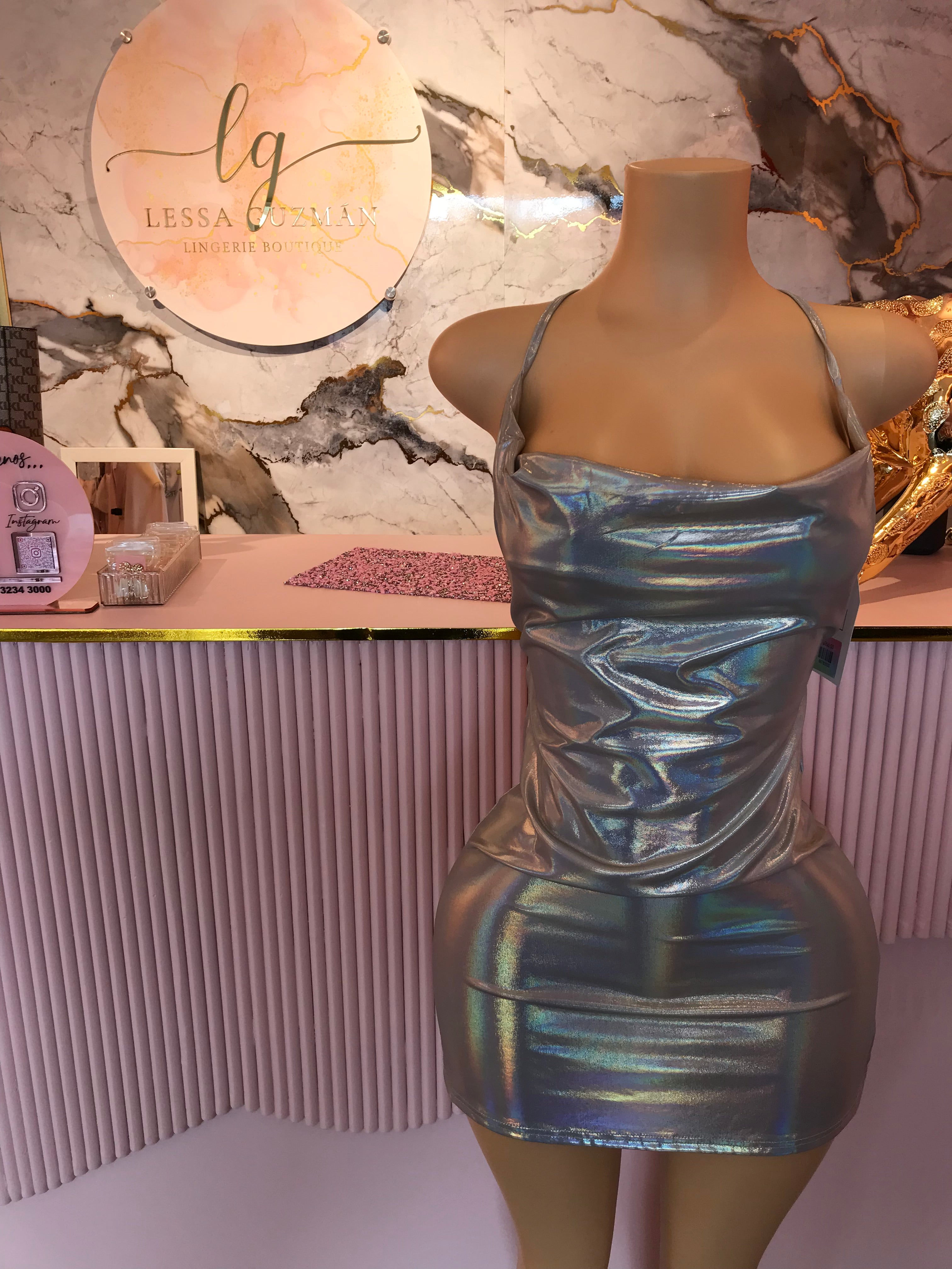 Vestido fiesta tornasol