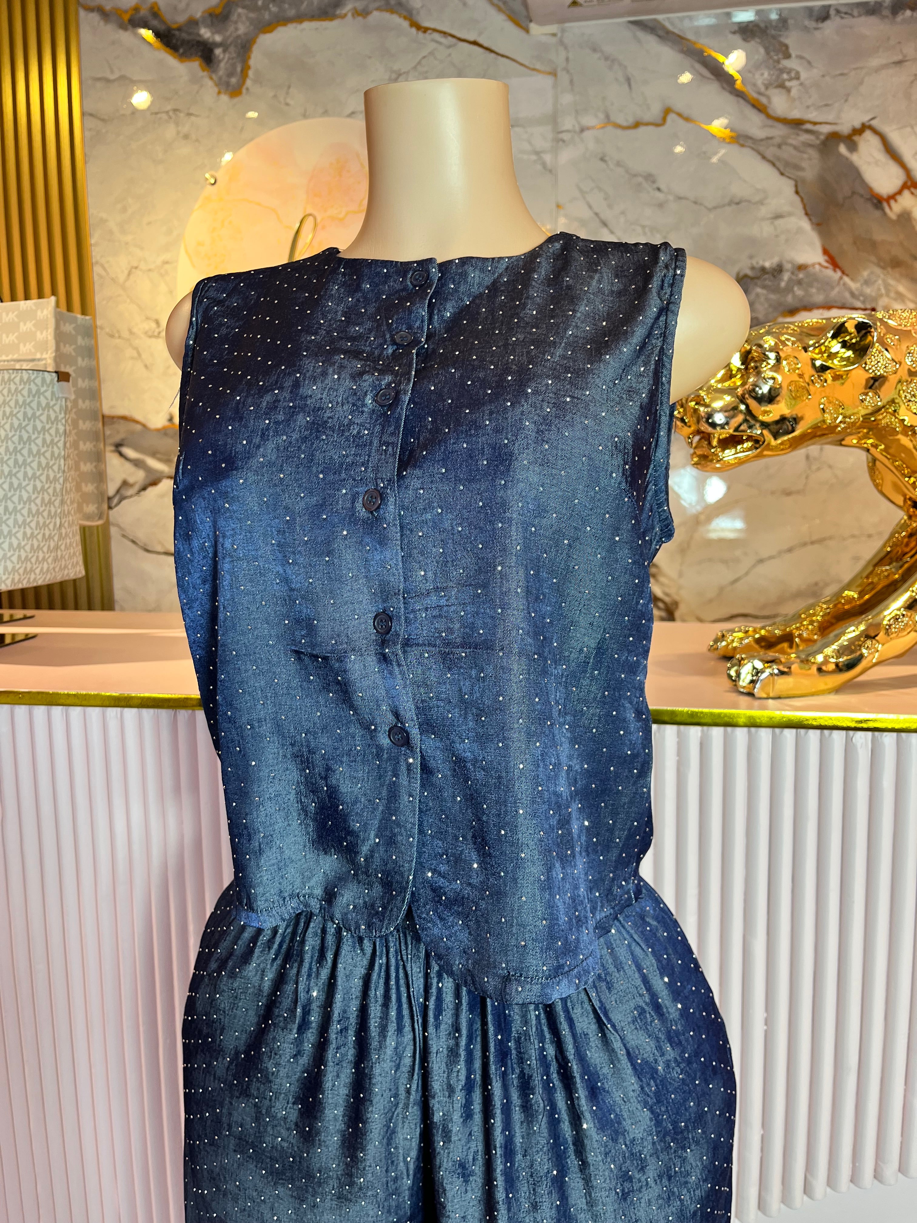 Conjunto con brillos Chaleco y Pantalón