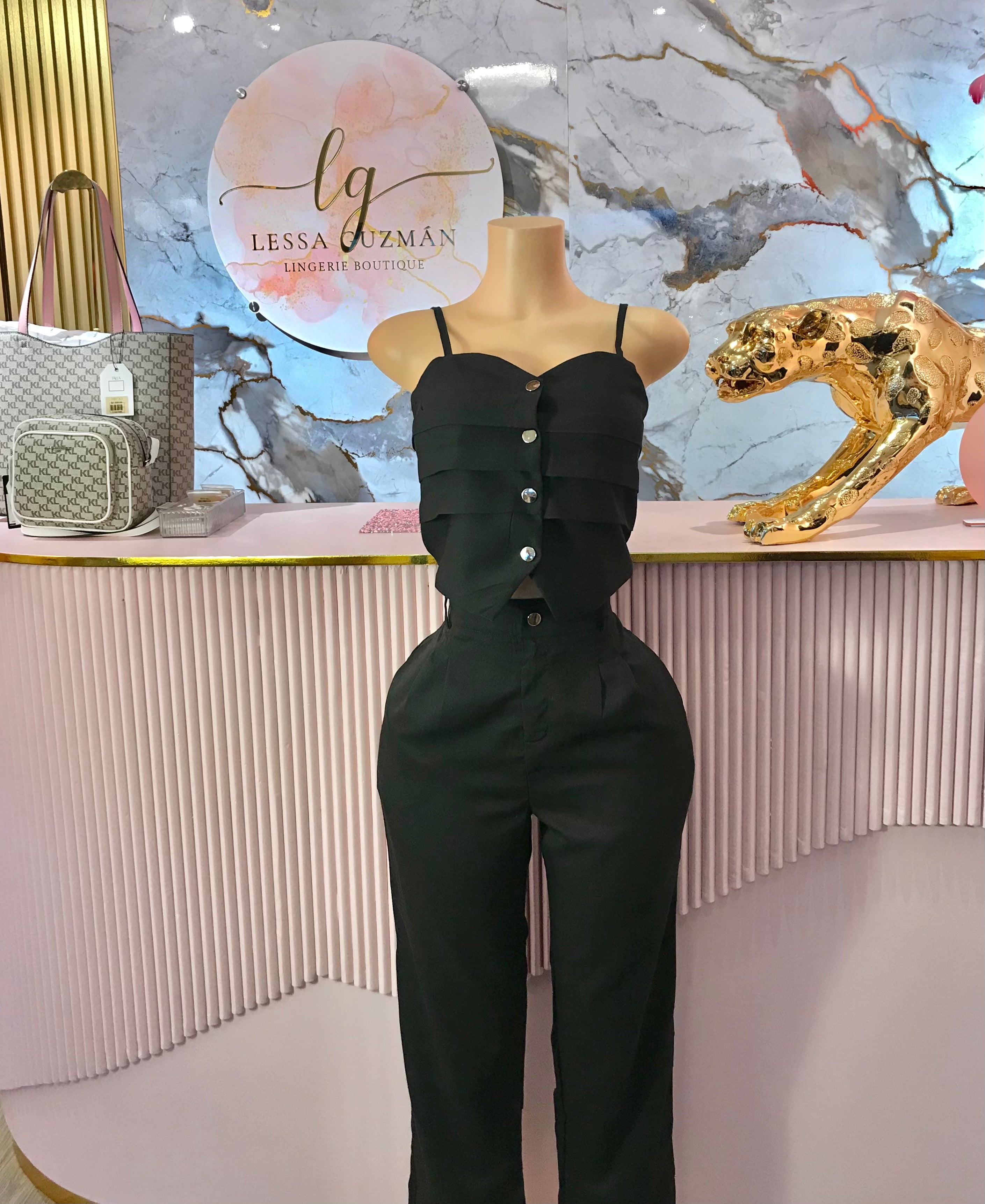 Set Blusa con Tablones y Pantalón