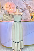 Vestido Café con Ondas Negras