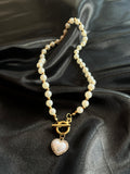 Collar de perla con Corazón