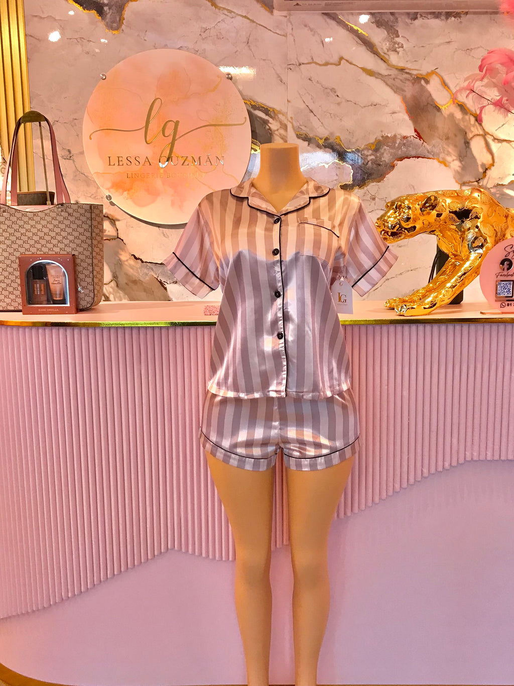 Pijama Lila de Rayas