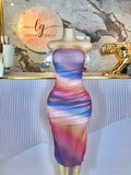 Vestido Estraple multicolor largo