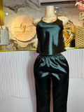 Pijama de Seda Negro