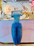 Pantalón de mezclilla con brillos