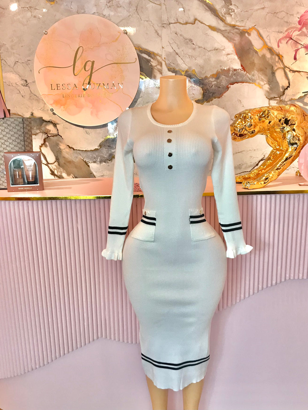 Vestido suéter Blanco