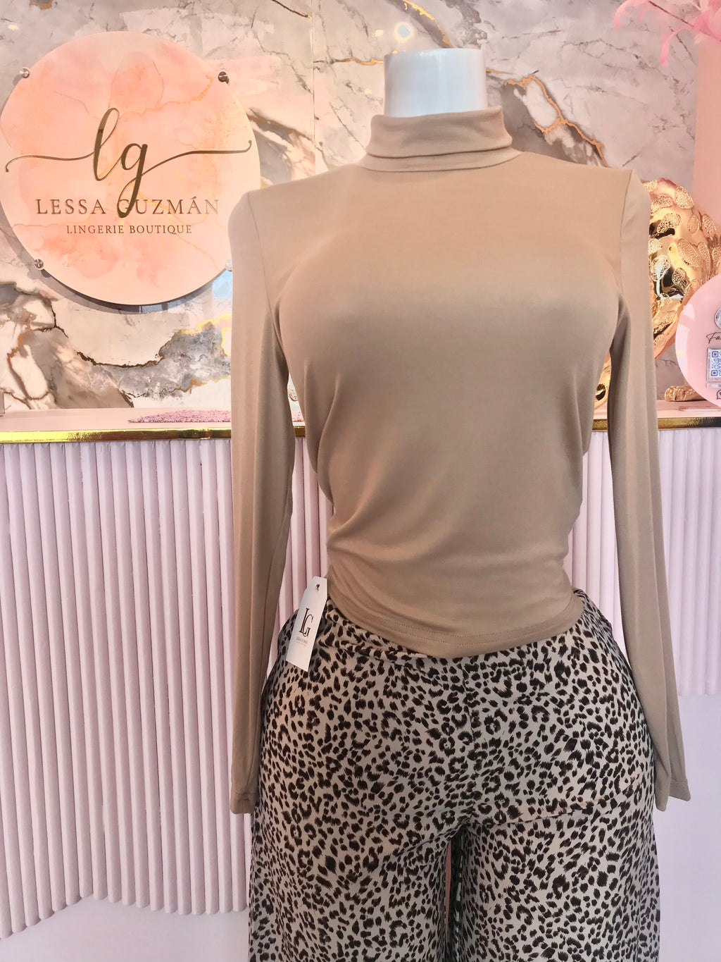 Blusa manga larga c/cuello