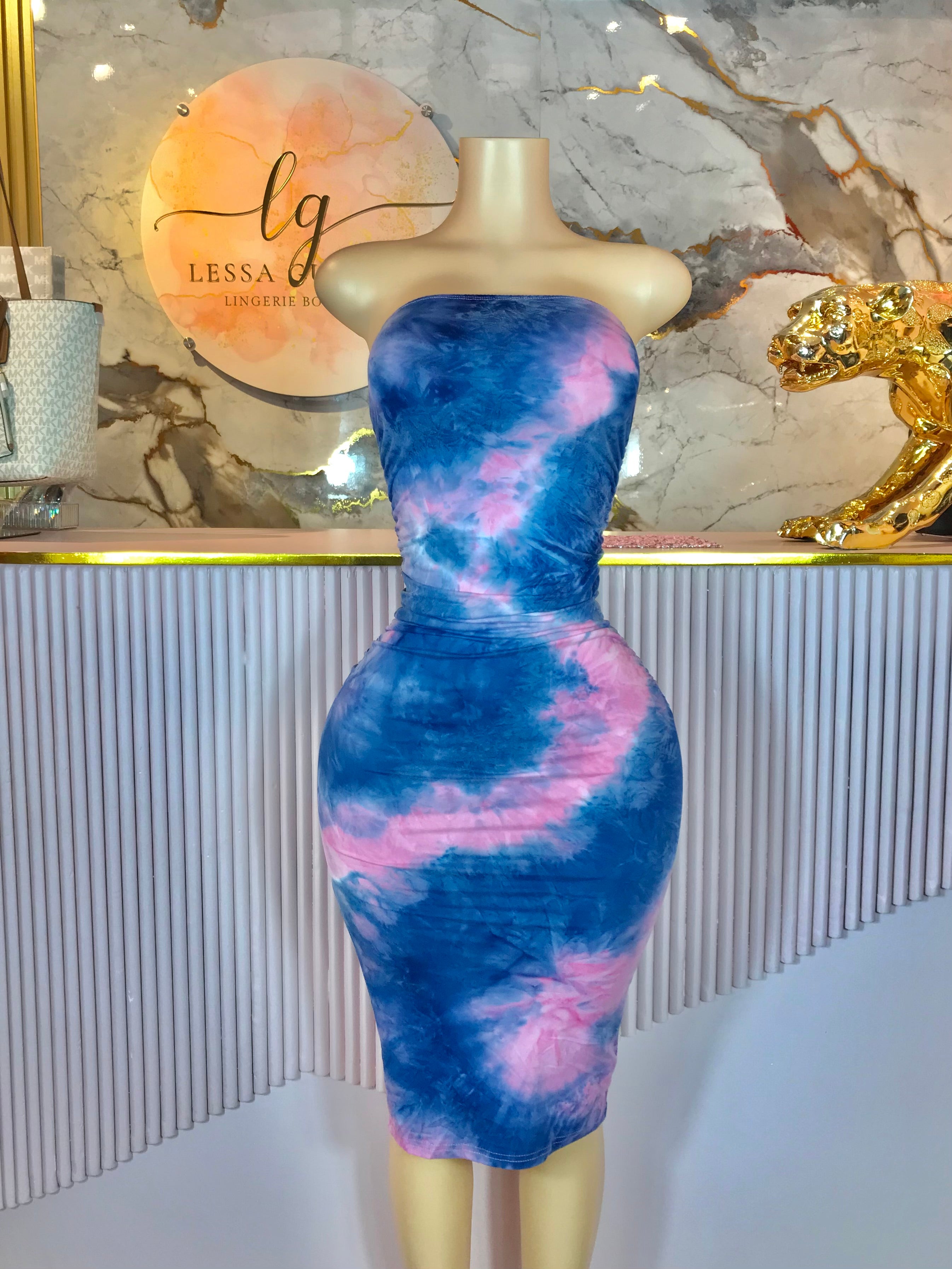 Vestido estraple multicolor